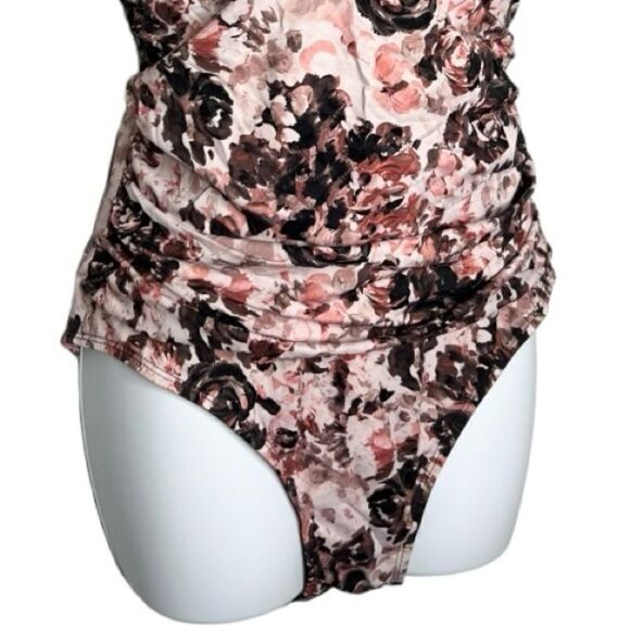 Floral V Neck Strappy One Piece Swimsuit - Picture 7 of 8